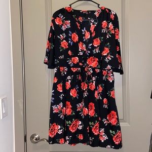 Deep cut floral dress